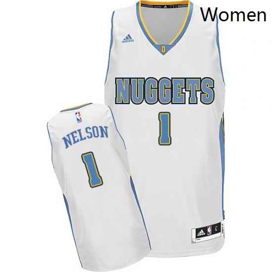 Womens Adidas Denver Nuggets 1 Jameer Nelson Swingman White Home NBA Jersey